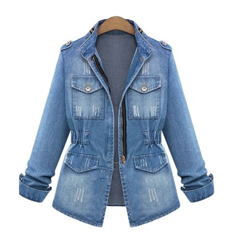 European Station AliExpress Autumn And Winter New European And American Women&#039;s Denim Coat Large Size Fat Girls Foreign Trade Long Sleeve Coat Women