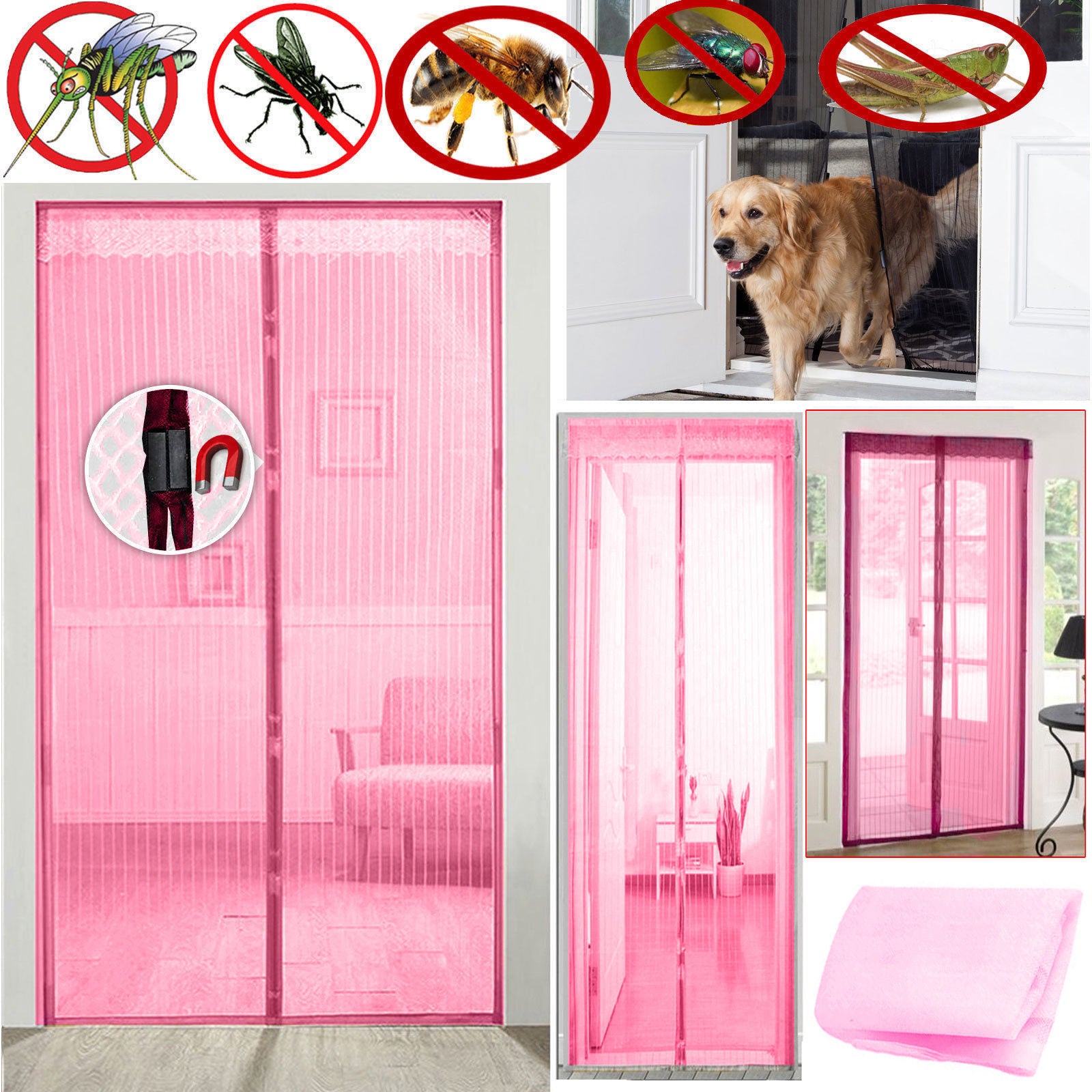 Hot-selling Magnetic Soft Yarn Anti-Mosquito And Fly Vertical Strip Mesh Encryption Door Curtain 210*100WT01