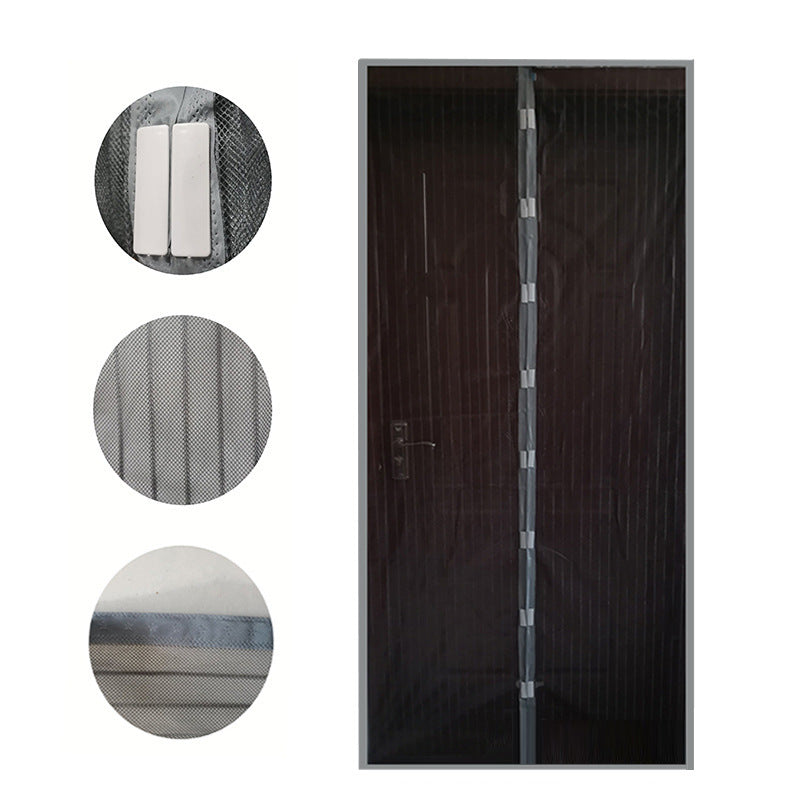 Hot-selling Magnetic Soft Yarn Anti-Mosquito And Fly Vertical Strip Mesh Encryption Door Curtain 210*100WT01